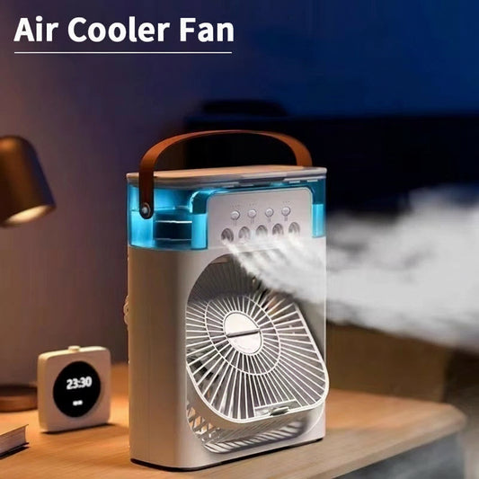 New 3 in 1 Fan Air Conditioner Household Mini Air Cooler LED Night Light Portable Humidifier Air Adjustment Fan Office Home Fan